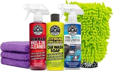 Chemical Guys Car Cleaning Kit - With Car Wash Soap, Wheel Cleaner, Total Interi