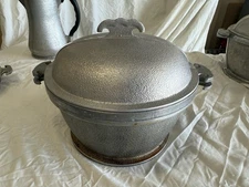 Vintage Guardian Service 3pc Double Boiler Pots (2) with Lid 2.5qt & 3.5qt 10in.