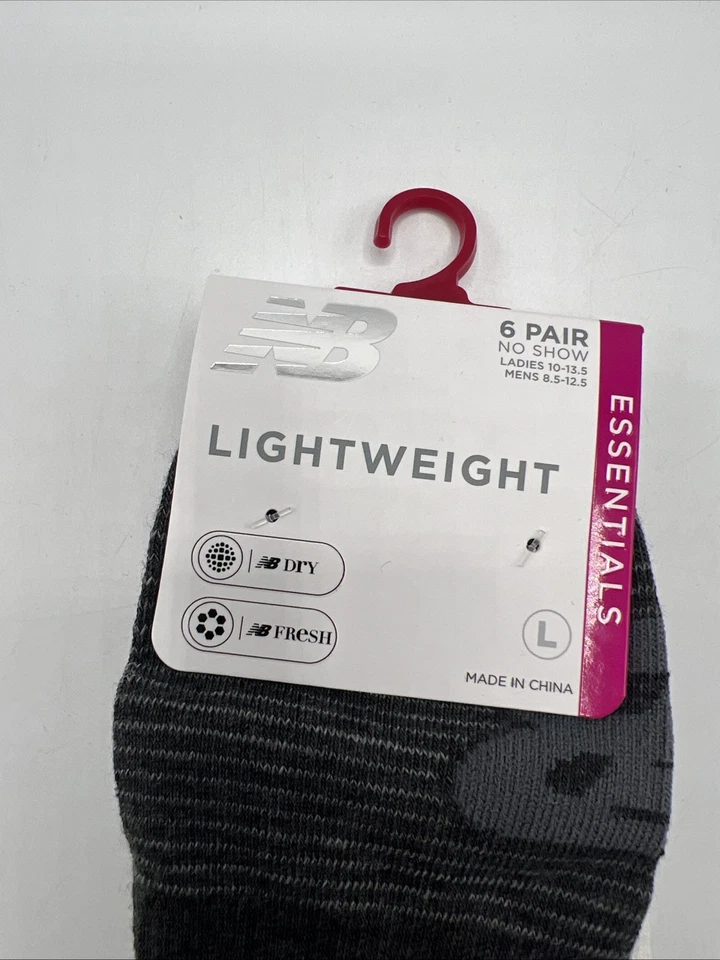 Calcetines New Balance acolchados No Show para mujer talla L blancos negros grises ¡Nuevos! Foto 2 de 4