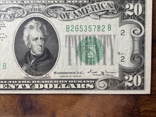 1934 $20 New York Fr. 2054-B 63 PPQ Choice Unc Serial B26535782B - Picture 9 of 10
