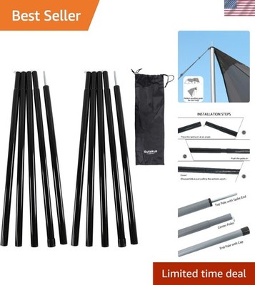 Durable 2pc Alloy Steel Tent Poles   Adjustable, Lightweight & Weather-Resistant