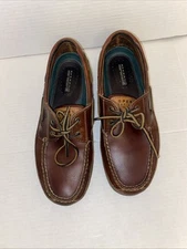 Men’s Sperry Mako Collection Brown Leather Boat Shoes Size 9.5