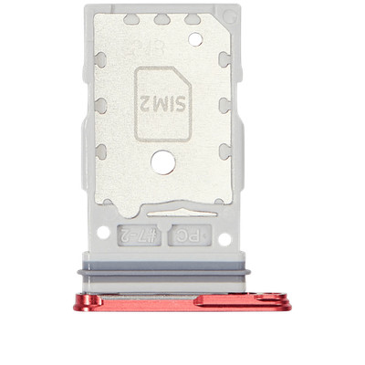 Dual Sim Card Tray Compatible For Galaxy S25 / S25 Plus (Premium) (Coral Red)