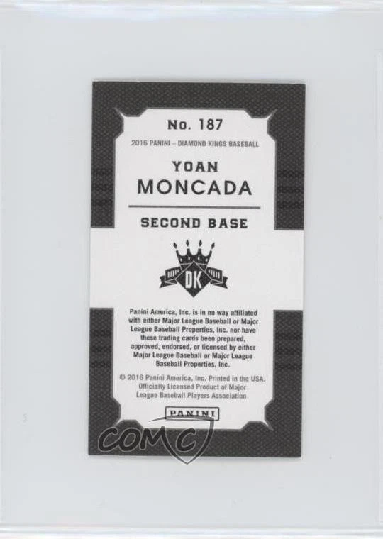 2016 Panini Diamond Kings Mini Yoan Moncada #187 - Image 2 of 2