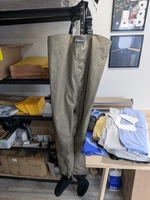 Simms Gore-Tex Chest Waders Stockingfoot Large Waterproof Made in USA Beige