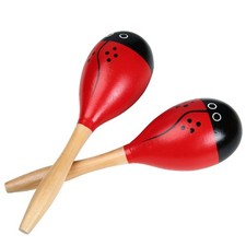 Wooden Maracas Shaker Musical Instrument for Kids  Adults Red