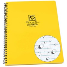 Rite in the Rain Weatherproof Side Spiral Notebook, 8.5" x 11", Yellow Cover,...