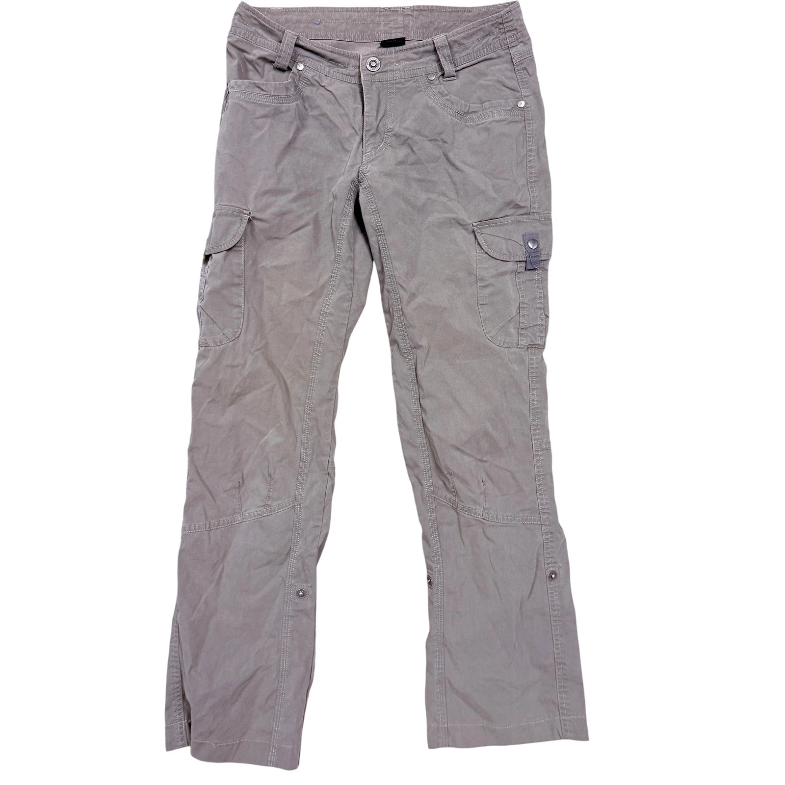 Kuhl Pants Womens 4 Beige Cargo Canvas Straight Leg Outdoor Hiking Travel