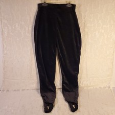 Collections Vintage Black Velvet Stirrup Leggings Size Large