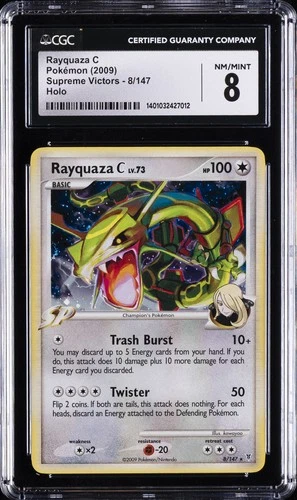 2009 POKEMON SUPREME VICTORS HOLO #8 RAYQUAZA C CGC 8
