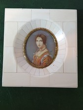 Antique Miniature Portrait Leonardo da Vinci's La Belle Ferronni�re in Key Frame
