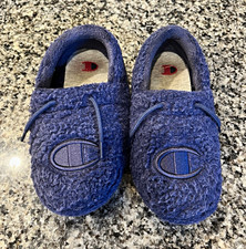 Champion University Blue Sherpa Slippers Women  s 9, men  s 7