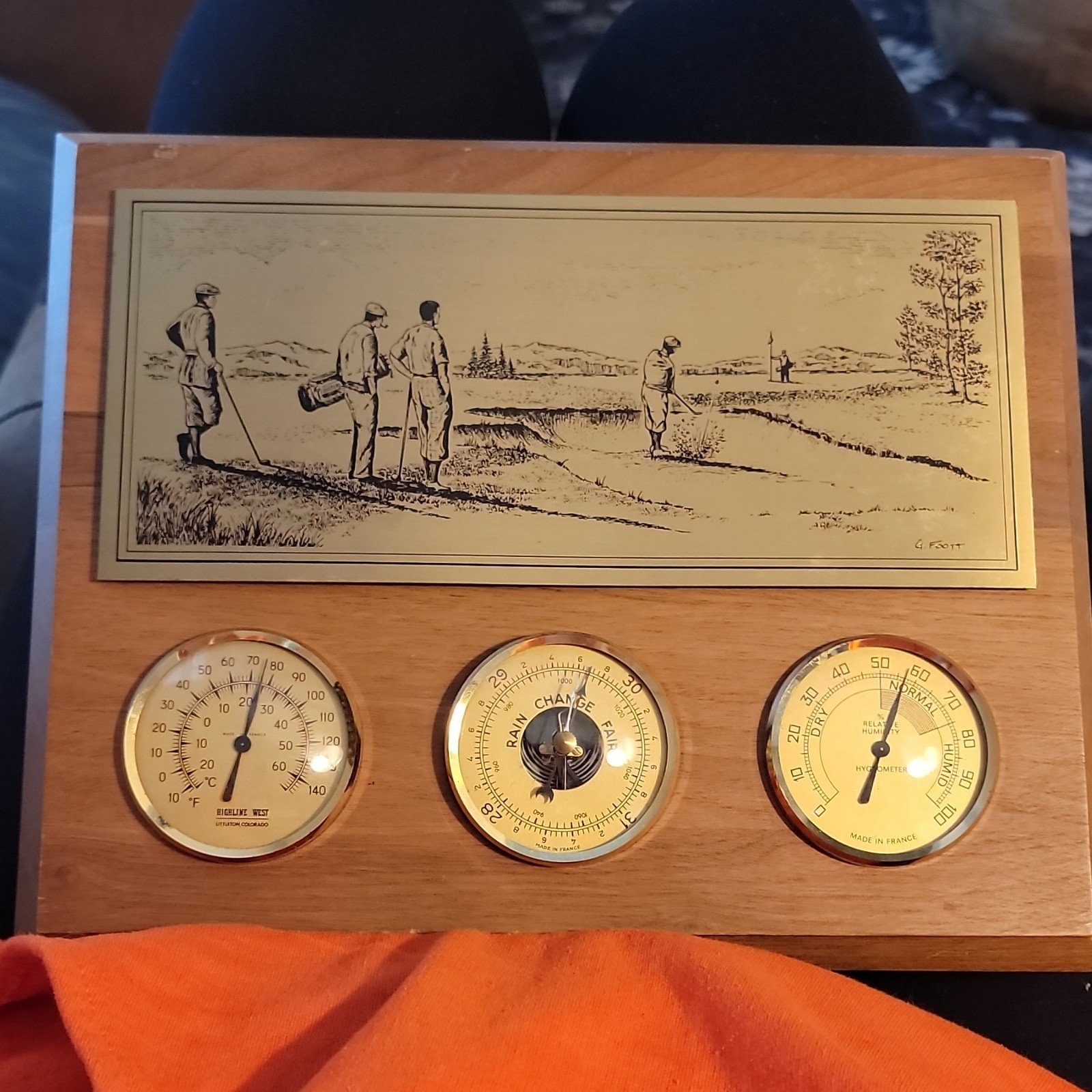 Wood Metal Temperature Barometer Hygrometer