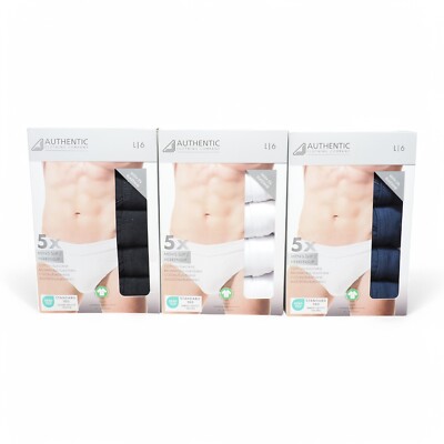 Herrenslip Men's Slip - OEKO TEX - Organic - 5er Pack - Blau - Weiß - Schwarz