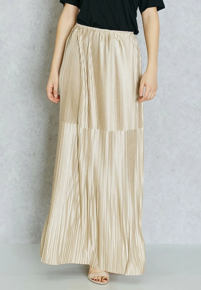 Maxi falda plisada dorada Miss Selfridge talla 16 precio de venta sugerido por el fabricante 69 GBP CR190 CC 10 Foto 4 de 4