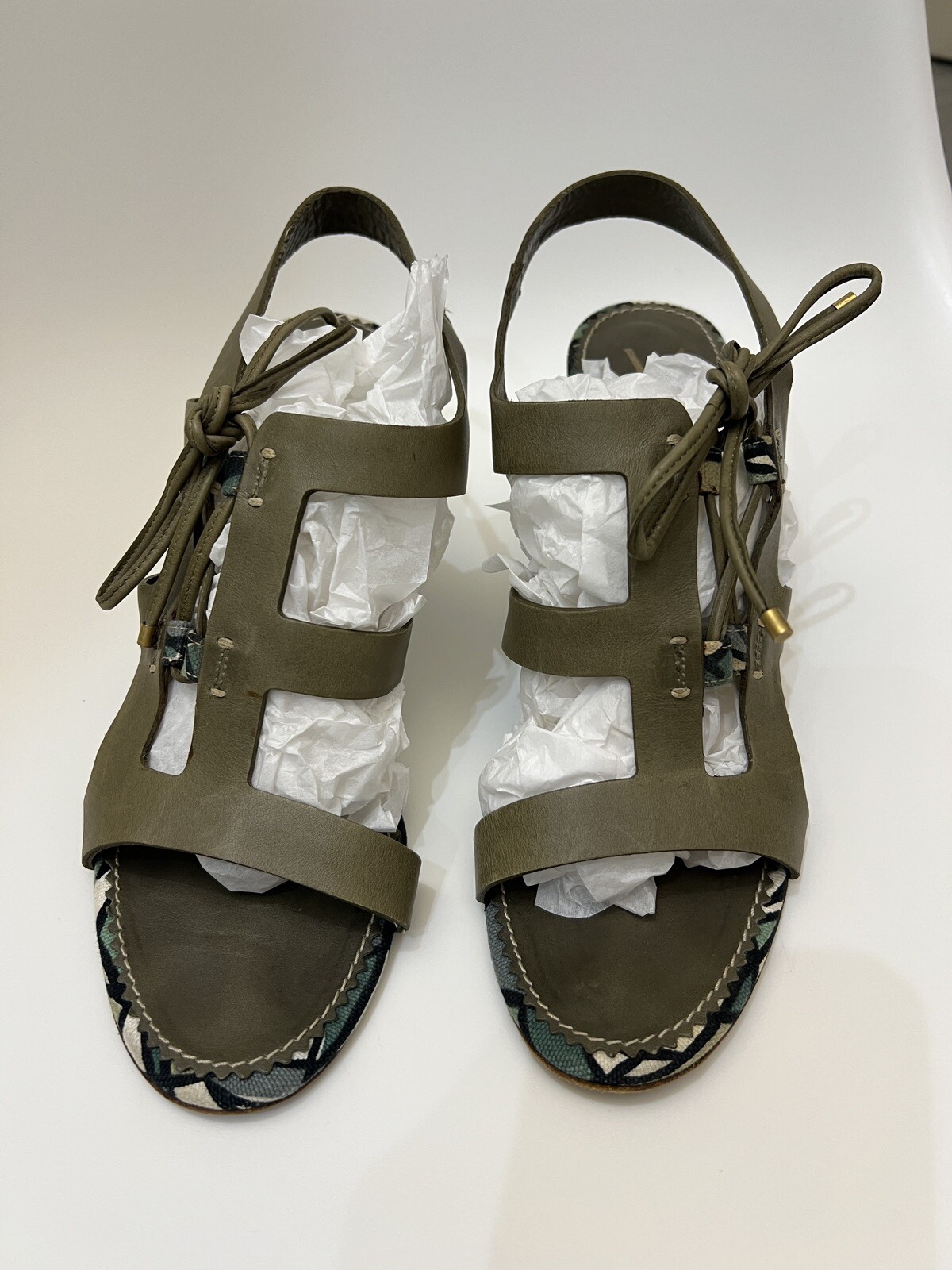 Sandali YSL Yves Saint Laurent pelle verde taglia 40