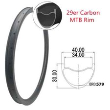 29er Carbon Mtb Rims 40mm Width 30mm Depth Super Light Wheel Rim 24 28 32h