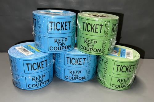 1500 Blue & Green Raffle Tickets for Party Events Prizes Fundraisers ...