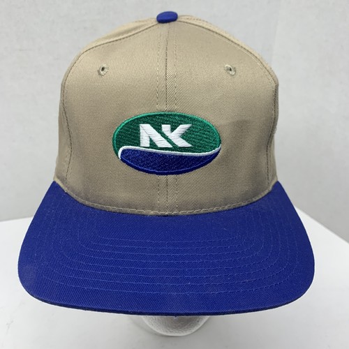 VTG Novartis Seeds Farming Snapback Baseball Hat Cap Embroidered Beige Blue - Picture 2 of 11