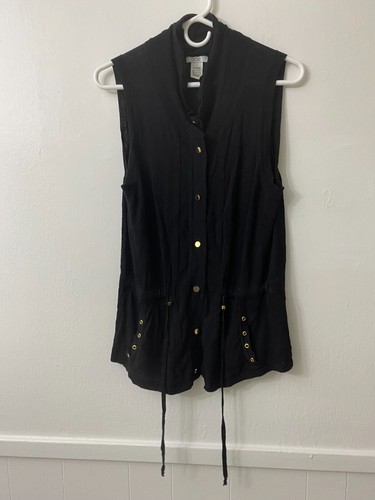 VTG Y2K Cache Grunge Sweater L Button Up Fairy Cyber ALT Goth Emo