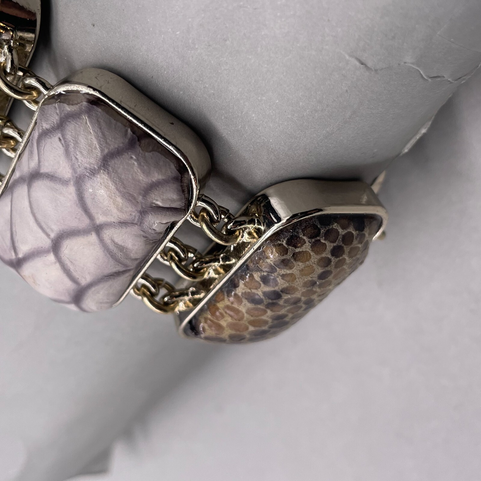 Animal Print Rectangular link Multi-Link Bangle B… - image 8