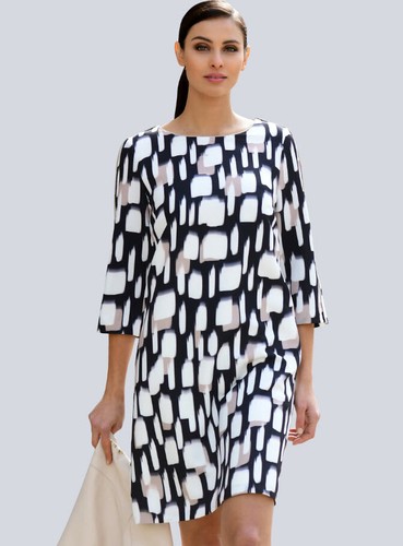 NEU ETUIKLEID GRAFIKPRINT 34 38 40 42 46 ALBA MODA weiss bedruckt 100€ *30680526 - Bild 3 von 11
