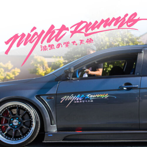 Pegatina de vinilo para coche Prisma Night Runner - calcomanía rosa negra para SUV, puerta de camión - Imagen 2 de 7