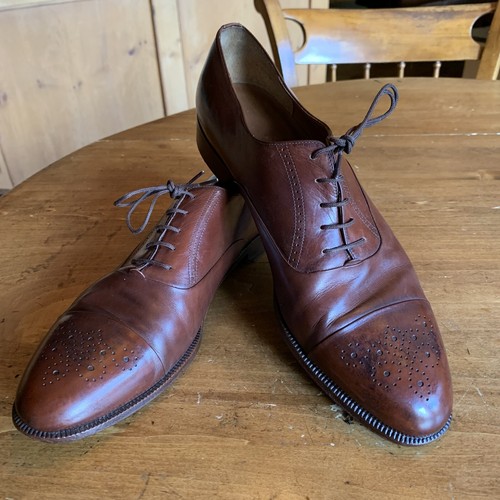 Ferragamo Brown Cap Toe Oxfords Men’s 11 D - Picture 7 of 10