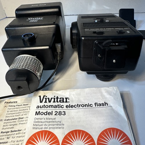 VIVITAR 283 Flash w/Filters Kit, Vivitar Auto Thyristor 4600 System Bare Bulb - Picture 7 of 15