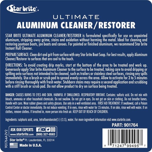 Star Brite Aluminum Cleaner - for Pontoons, Canoes & Unpainted Aluminum 64 oz - Picture 4 of 12