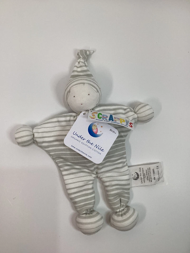 "Muñeca bebé de tela egipcia orgánica Under the Nile Baby Buddy Lovey 8""" Foto 3 de 3