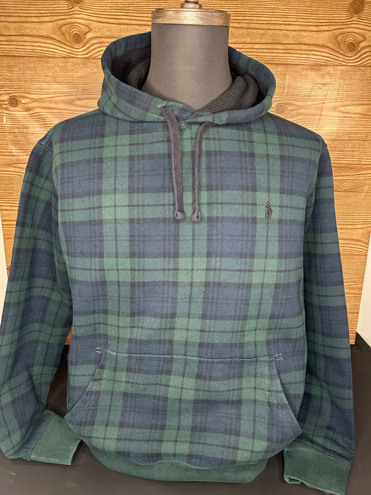 PONY Polo Ralph Lauren Blackwatch Tartan Felpa con Cappuccio Uomo Medium