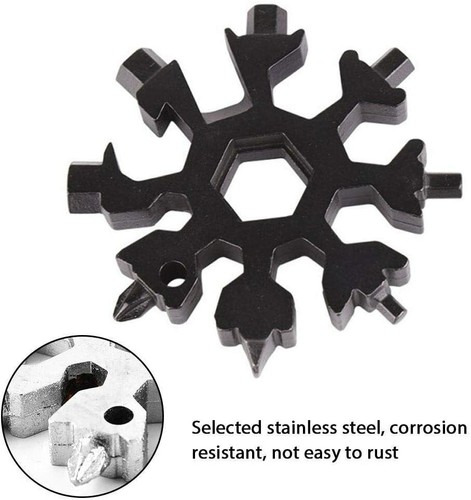 18 in 1 Schneeflocke Multitool Karte,Edelstahl Fahrrad Multifunktionswerkzeug - Bild 5 von 15