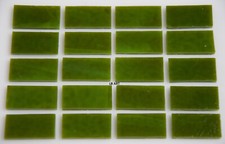 0222.30 AVOCADO GREEN OPAL 20 PIECES 1/2" x 1" BULLSEYE 3mm THICK GLASS 90 COE