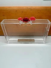 CHARLOTTE OLYMPIA ACRYLIC FLOWER CLUTCH