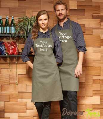 Personalisierte individuell bedruckte Schürze mit Tasche Backen Kochen Business Logo Text