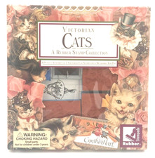 Vintage 1992 Victorian Cats A rubber Stamp Collection by Rubber Stampede