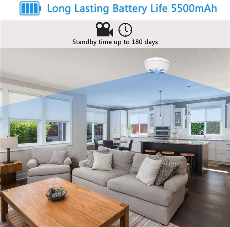 WIFI Hidden Spy Camera Smoke Detector 180 Days Standby IR Night Vision