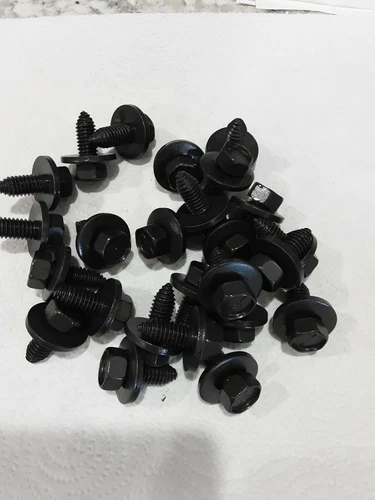 25 OEM 3/8"-16 x 1" Hex Head SEMS Body Bolts – GM 3986997 – Black – USA Seller
