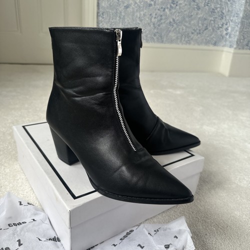 Z Code Z Black Faux Leather Zip Detail Boots Size 7 - Picture 19 of 20