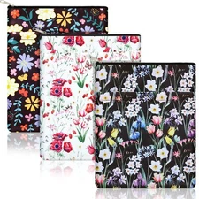 3 Pack Canvas Book Protector Sleeves with Zipper for Book Lovers Washable Covers