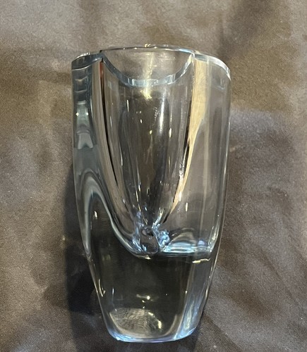 Vtg 1950's Stromberg Glass Signed Heavy Vase MCM With Etched Stag 3.25” Tall - Picture 4 of 6