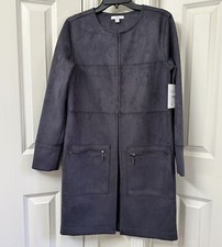 H Halston Zip Pocket Topper Jacket , Size-s