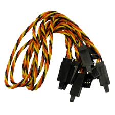 (5) 30CM Twisted 22awg Servo Extension Leads JR / Hitec w/ Built In Safety Clips