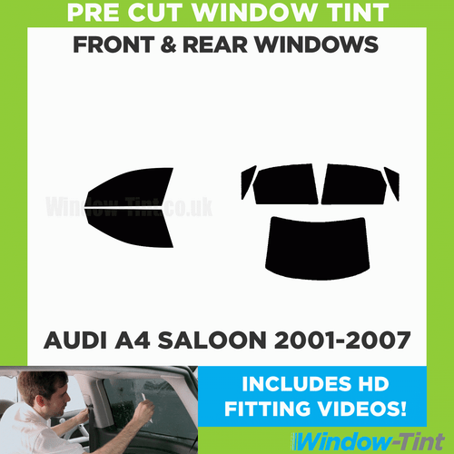 For Audi A4 4-door Saloon 2001-07 Full Pre Cut Window Tint Kit Front & Rear Film - Picture 2 of 10