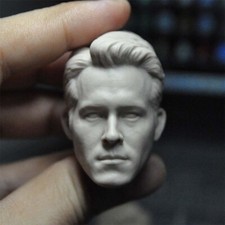 Unpainted 1/6 Ryan Reynolds Head Sculpt Fit 12'' Male Action Figure Body Model