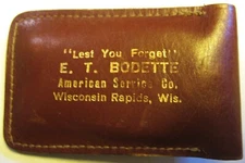 Advertising E T Bodette American Service Co. Folding Scissors in Leather Case