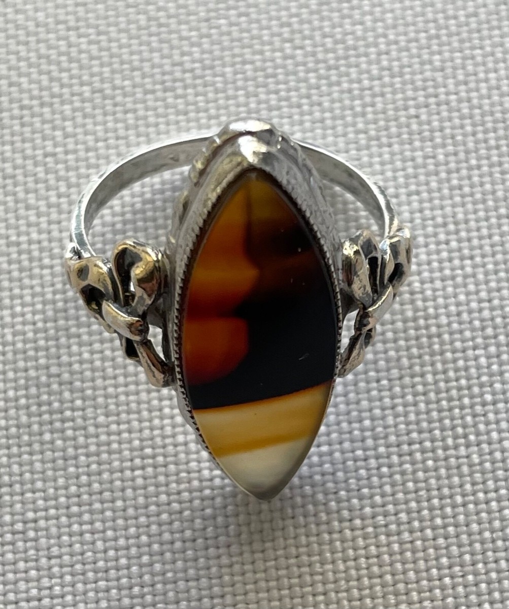 琥珀 海外ブランド VINTAGE RING A PACAK SILVER925 美しい 琥珀リング 