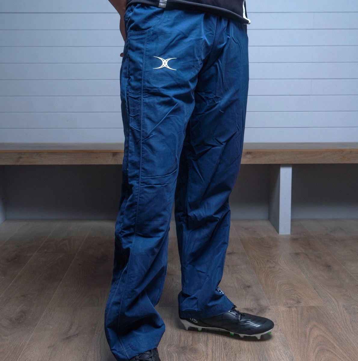 Rugby Football Training Trousers Gilbert Tracksuit Synergie Navy Black Mens