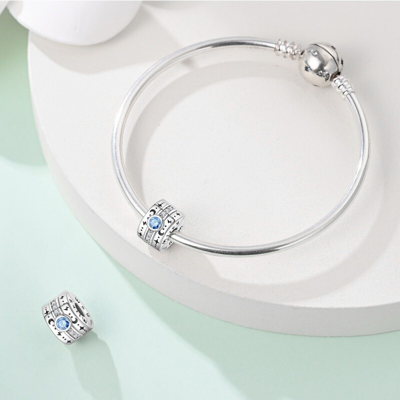 KUNSIR 925 Sterling Silver Bead Spacers Clip Lock Stopper Charm Bracelet Beads